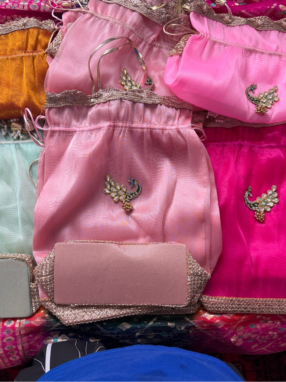 Indian potli bags size 15 x 13 use for clothing  gifts weddings holiday